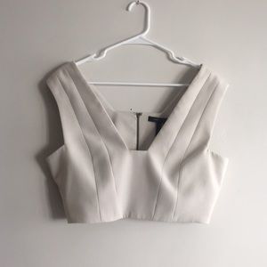 BcbgMaxAzria Cream/Light Grey Bustier